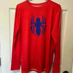 Under Armour Marvel Spider Man Red Long Sleeve Sz 2XL